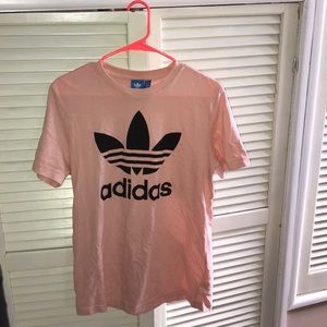 Adidas pink shirt with logo size men’s small